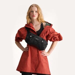 ADIDAS X STELLA MCCARTNEY Black Satin Crossbody Bum Bag